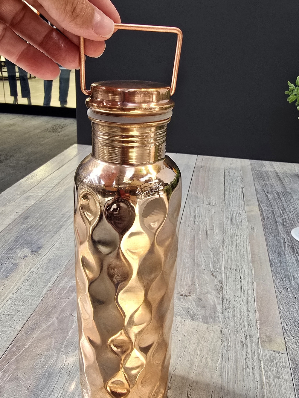 Textured Copper-Tone Decorative Vase - Copper - Picture 6 of 7